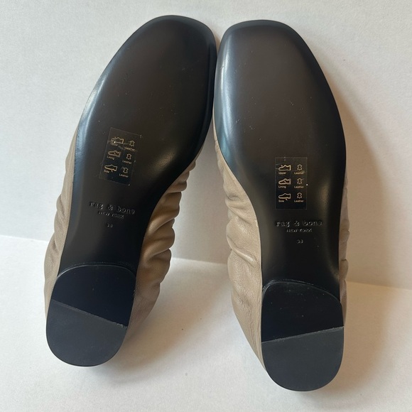 Rag & Bone “Elly” Taupe Leather Ballet Flats Size 38/ US Size 8 New! - Picture 8 of 12